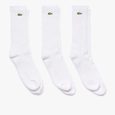 Lacoste Mens High Cut Cotton Socks (3 Pairs) - White