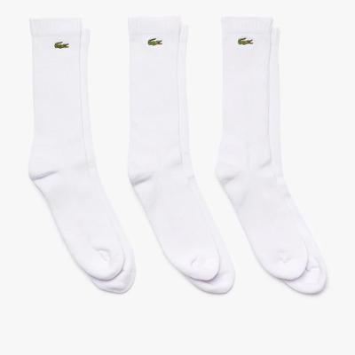 Lacoste Mens High Cut Cotton Socks (3 Pairs) - White - main image