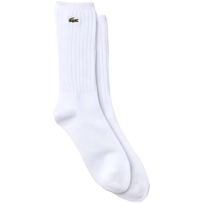 Lacoste Mens Sport Strech High Socks (1 Pair) - White