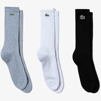 Lacoste Unisex Lacoste Sport High-Cut Socks (3 Pairs) - Grey Chine/White/Black - main image
