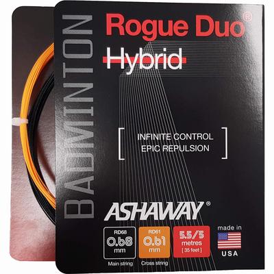 Ashaway Rogue Duo Hybrid Badminton String Set - Orange/Black