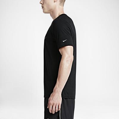 Nike Mens Run Dri-Blend Swoosh Running T-Shirt - Black/Volt