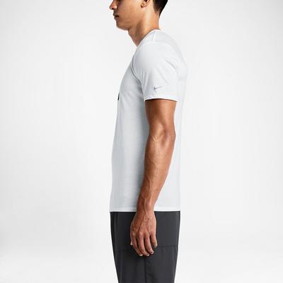 Nike Mens Run Dri-Blend Swoosh Running T-Shirt - White/Black - main image