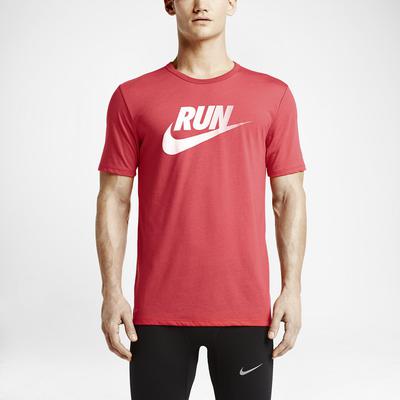 Nike Mens Run Dri-Blend Swoosh Running T-Shirt - Daring Red/White - main image