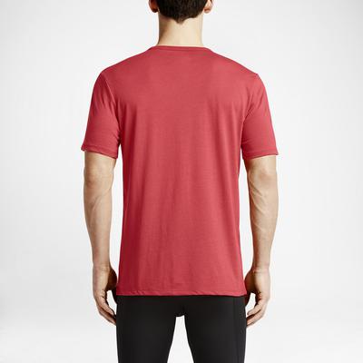 Nike Mens Run Dri-Blend Swoosh Running T-Shirt - Daring Red/White