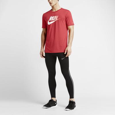 Nike Mens Run Dri-Blend Swoosh Running T-Shirt - Daring Red/White - main image