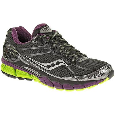 Saucony Womens Ride 7 GTX Running Shoes - Black/Purple/Citron - main image