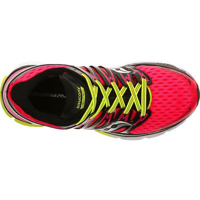 Saucony Womens Triumph ISO Running Shoes - Black/Vizicoral/Citron - main image
