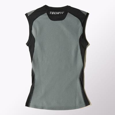 Adidas Mens Techfit Cool Sleeveless Tee - Black/Vista Grey  - main image