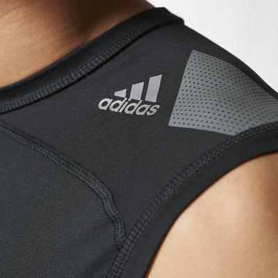 Adidas Mens Techfit Cool Sleeveless Tee - Black/Vista Grey  - main image