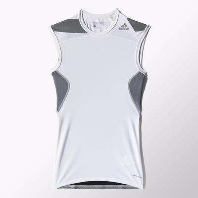 Adidas Mens Techfit Cool Sleeveless Tee - White/Vista Grey - main image