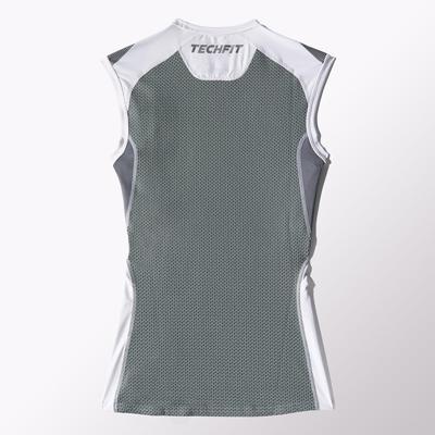 Adidas Mens Techfit Cool Sleeveless Tee - White/Vista Grey - main image