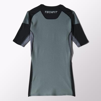 Adidas Mens Techfit Cool Short Sleeve Top - Black/Vista Grey - main image