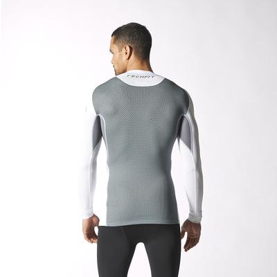 Adidas Mens Techfit Cool Long Sleeve Tee - White/Vista Grey - main image