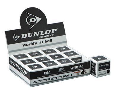 Dunlop Competition (Single Yellow Dot) Squash Balls - 1 Dozen