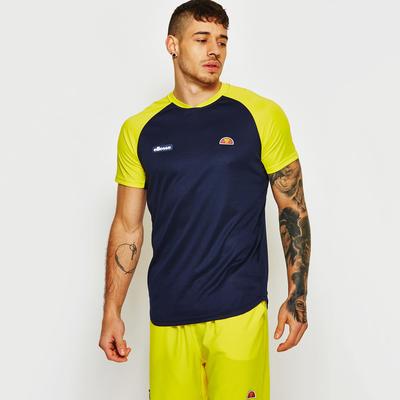 Ellesse Mens Harrier Poly T-Shirt - Peacoat Navy/Vibrant Yellow - main image
