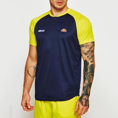Ellesse Mens Harrier Poly T-Shirt - Peacoat Navy/Vibrant Yellow - main image