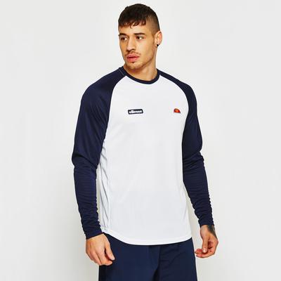 Ellesse Mens Kestrel Poly Long Sleeve Top - Optic White/Peacoat Navy - main image
