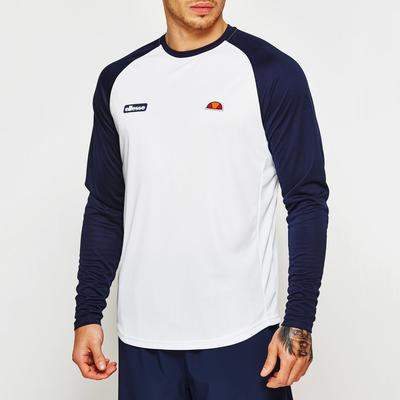 Ellesse Mens Kestrel Poly Long Sleeve Top - Optic White/Peacoat Navy - main image