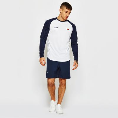 Ellesse Mens Kestrel Poly Long Sleeve Top - Optic White/Peacoat Navy - main image