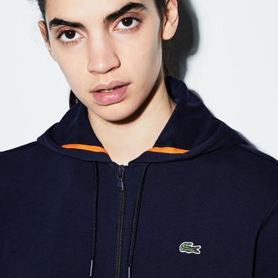 Lacoste Sport Womens Zippered Hoodie - Navy Blue/Apricot - main image