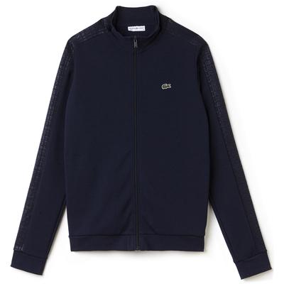 Lacoste Womens Zippered Two-Ply Jacket - Navy Blue