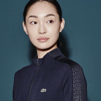 Lacoste Womens Zippered Two-Ply Jacket - Navy Blue - main image