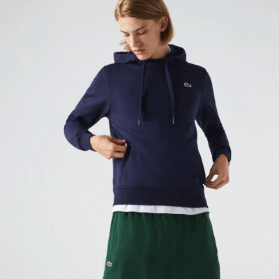 Lacoste Mens Sport Fleece Hoodie - Navy Blue - main image