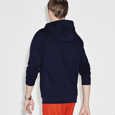 Lacoste Mens Hooded Fleece Sweatshirt - Navy