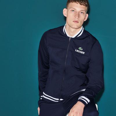 Lacoste Mens Tech Pique Zippered Jacket - Navy/White - main image