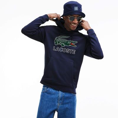Lacoste Mens Croc Graphic Hoodie - Navy Blue - main image