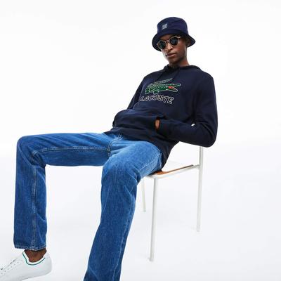Lacoste Mens Croc Graphic Hoodie - Navy Blue - main image