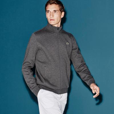 Lacoste Mens Zippered Fleece Sweatshirt - Pitch Grey - main image