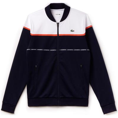 Lacoste Sport Mens Colorblock Tech Pique Zippered Jacket - White/Navy - main image