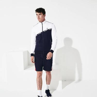 Lacoste Mens Signature Band Piqué Full Zip Sweatshirt - White - main image