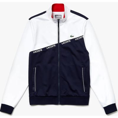 Lacoste Mens Signature Band Piqué Full Zip Sweatshirt - White - main image
