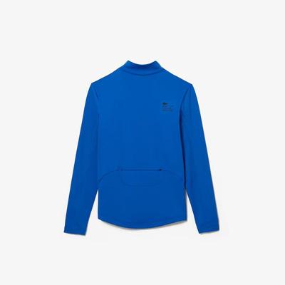 Lacoste Mens Sport High Neck Zip Fleece Sweatshirt - Blue