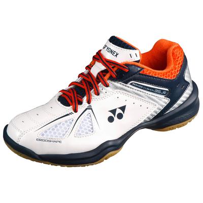 Yonex Kids Power Cushion SHB 35 Badminton Shoes - White/Orange - main image