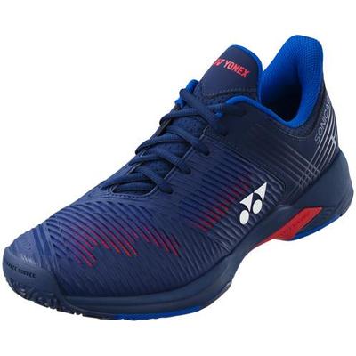 Yonex Mens Sonicage 2 Wide Tennis Shoes - Navy/Red - main image