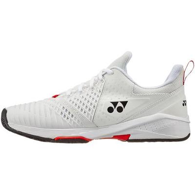 Yonex Mens Sonicage 3 Tennis Shoes - White/Red