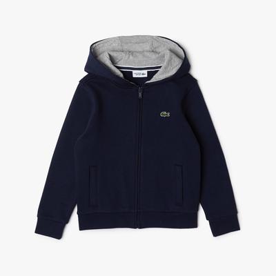 Lacoste Boys Zip Sweatshirt - Navy Blue