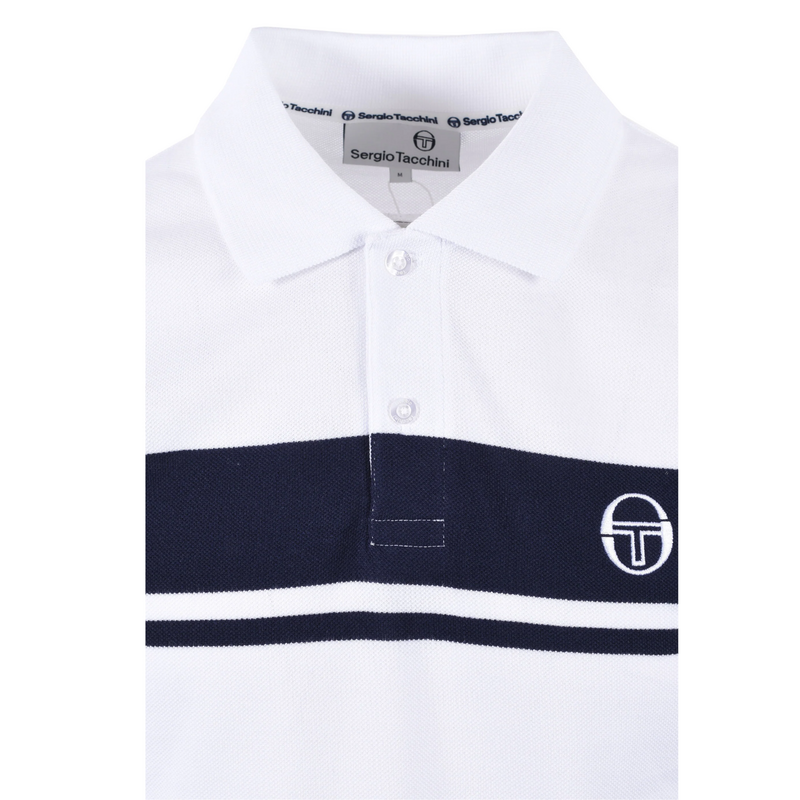 Sergio Tacchini Men Youngline Polo - White/Maritime Blue - main image