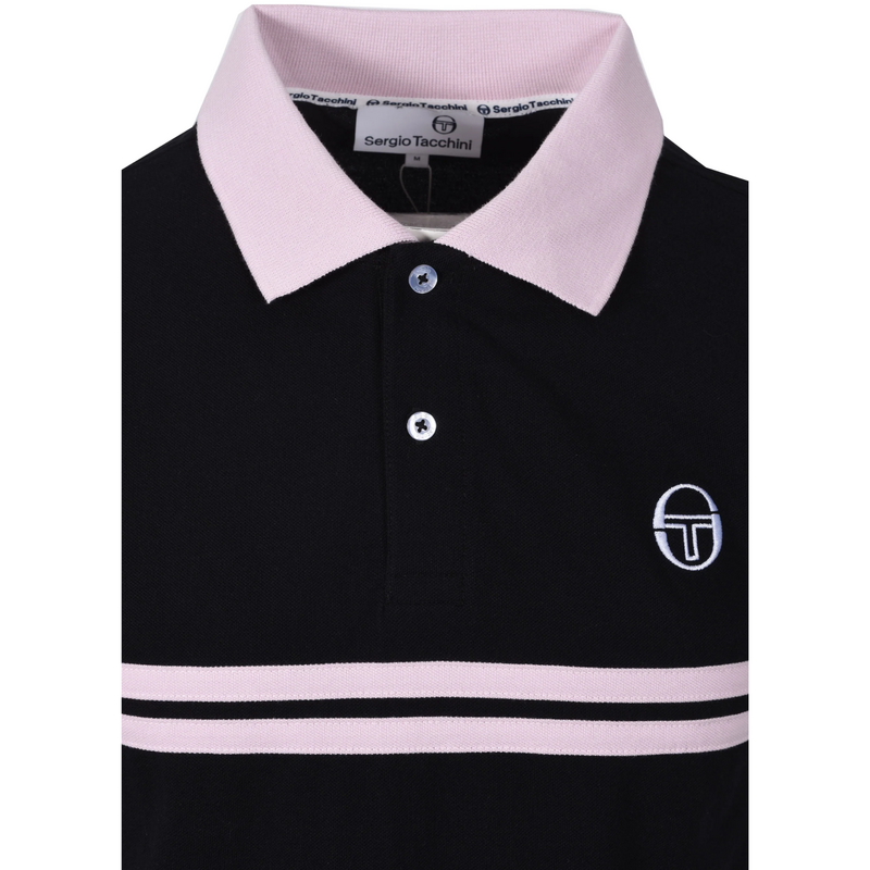 Sergio Tacchini Men Supermac Polo - Black/ Light Lilac/ White - main image