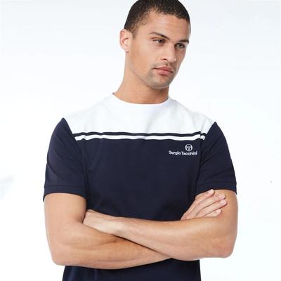 Sergio Tacchini Mens Young Line Pro Tennis Tee - Navy/White - main image