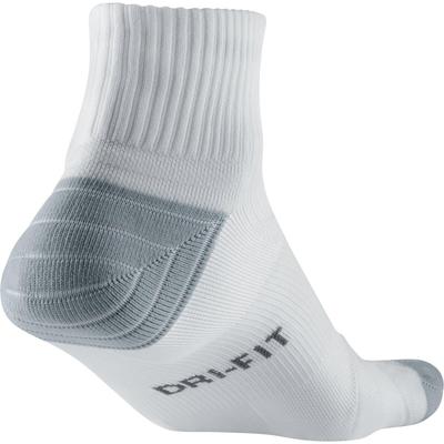 Nike Elite Cushion Quarter Running Socks (1 Pair) - White/Grey - main image