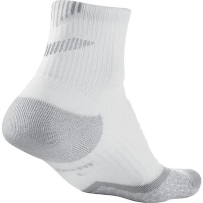 Nike Elite Cushion Quarter Running Socks (1 Pair) - White/Grey - main image
