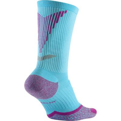 Nike Elite Cushioned Crew Running Socks (1 Pair) - Clearwater/Fuchsia