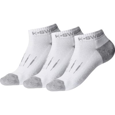K-Swiss Womens Low Cut Socks (3 Pairs) - White/Light Grey