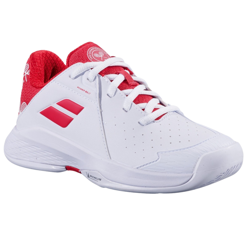 Babolat Kids Propulse Junior All Court Wimbledon Tennis Shoes - White/Red - main image