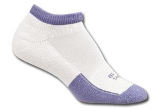 Thorlo Thin Cushion Micro-Mini Crew Tennis Socks (1 Pair) - All Sizes (White/Lavender) - main image